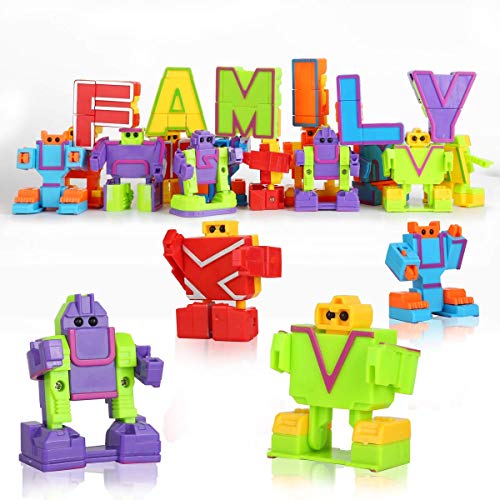 Siiziitoo 26 Pieces Alphabet Robots Toys for Kids, Alphabots, Letters