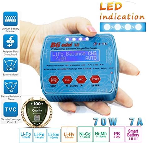 New iMax B6 Mini V2 70W Digital RC Battery Balance Charger Lipo PB Lihv LiIon LiFe NiCd NiMH Battery Charger Intelligent Dumper