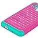 Fierce XL Case, OneTouch Flint Case, EC Hybrid [Dual Layer] [Drop Protection] Studded Rhinestone Crystal Bling Protective Case Cover For Alcatel OneTouch Fierce XL/Pixi Glory 4G LTE(Rose+Teal)