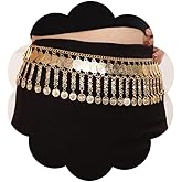 Jumwrit Punk Long Waist Chain Belt Boho Layered Coin Pendant Belly Link Chain Rave Chunky Statement Summer Beach Dress Body Chain Fashion Body Accessories for Women