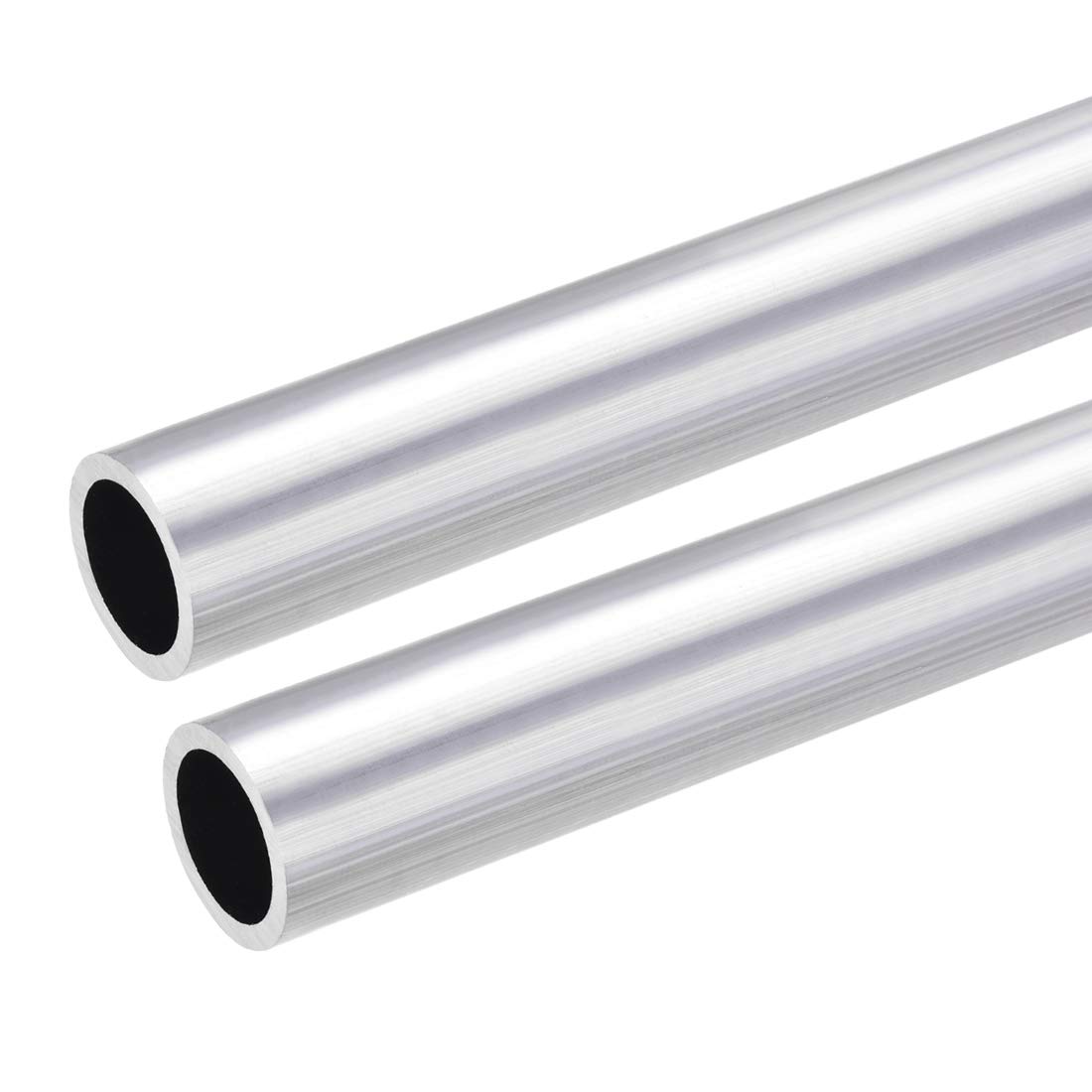 sourcing map 6063 Aluminum Round Tube, 27mm OD 21mm Inner Dia 300mm Length Seamless Straight Tubing 2 Pcs