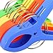 Acerich 16 Pcs Beach Towel Clips Beach Chair Clips Beach Towel Holder in Bright Colors - Keep Your Towels from Blowing Away