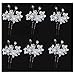 Set of 6pcs Faux Pearl Flower Bride Bridesmaid Bridal Hair Comb Pins Clips Headpiece U Shape with Rhinestone for Wedding, Prom, Dance Party or Special Event Gift