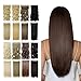 Clip in Hair Extensions 23'' Dark Brown Long Straight Full Head One Piece 5 Clips 23 Inches 140G