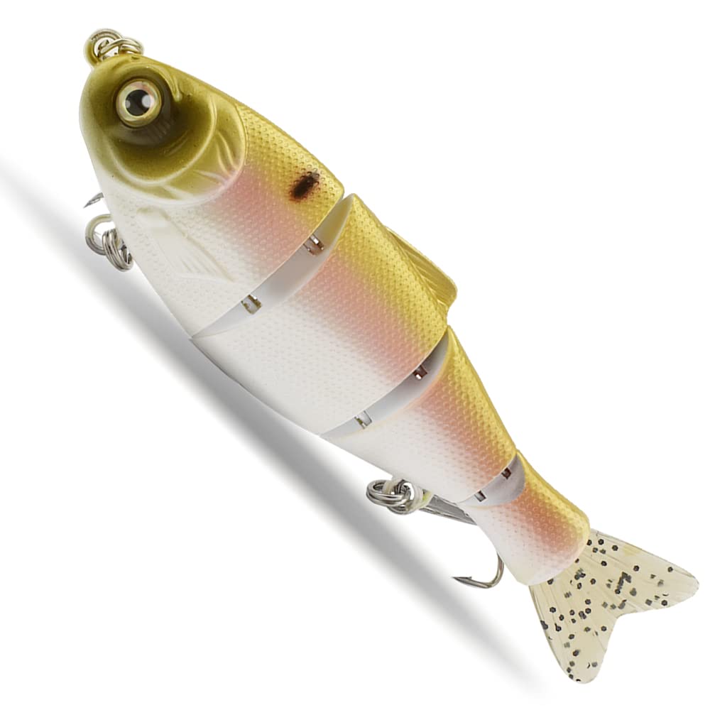 ODS Shad Swimbait Sinking Hard Fishing Lure with Soft Tail for Freshwater Saltwater (Color 2)