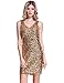 PrettyGuide Women's Sexy Deep V Neck Sequin Glitter Bodycon Stretchy Mini Party Dress