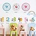 TXL Coloful Kids Wall Clock 12 Inch Silent Non Ticking Battery Operated Time Teaching Wall Clocks Analog Quartz Home Colorful Read Learn Time for Unisex Kid Room/Nursery Playroom/School(Beige)