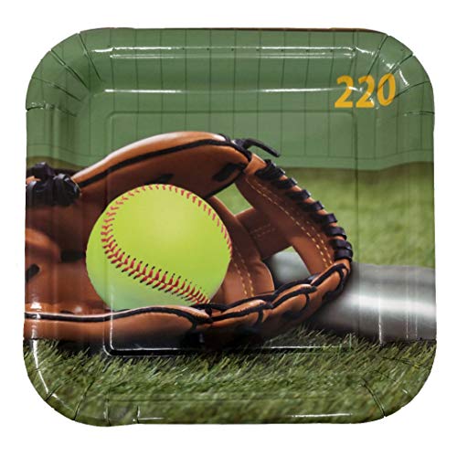 Softball Value Party Supplies Pack (58+ Pieces for 16 Guests), Value Party Kit, Softball Party Plates, Softball Birthday, Napkins, Forks, Tableware
