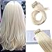 Moresoo Platinum Blonde Clip in Hair Extensions 22 Inch 7 Pieces/Pack Clip in Real Human Hair Extensions Extensions 120g Per Set