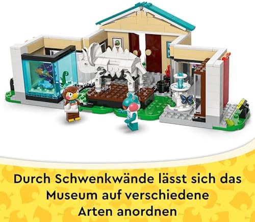 Animal Crossing - Eugens Museumssammlung - Interaktives Spielset mit Eugen & Liliane Minifiguren, Dinosaurierfossilien & Zubehör - Gamer Geschenk für Mädchen & Jungen ab 7 Jahren - 77056