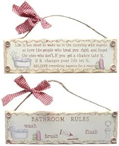 Baño Letreros - Pack de 2 Colgante Placas: Amazon.es: Hogar