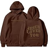 PANOZON Jesus Loves You Hoodie Christian Faith Religious God Tops Man Woman Pullover Sweatshirt Longsleeve