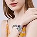EVER FAITH Austrian Crystal Enamel Gorgeous Tiger Animal Bangle Bracelet Clear Silver-Tone