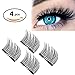 【Upgrade】Long Dual Magnetic False Eyelashes -Ultra Thin 3D Fiber Reusable magnetic eyelashes, Perfect for Deep & Round Eyes (4 Pcs Long)