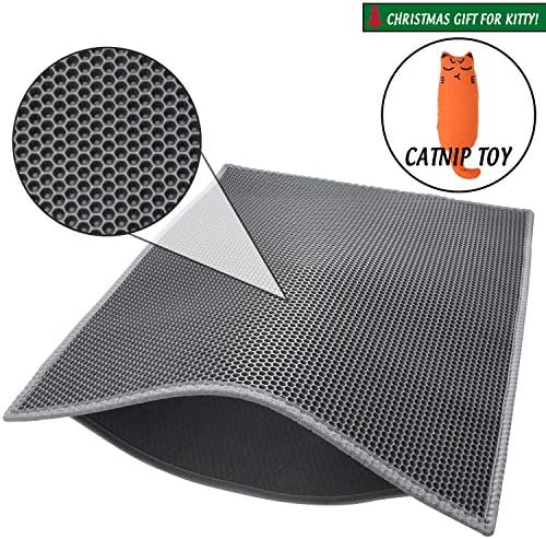 Asobeage Premium Cat Litter Mat(30”X24”) Litter Trapping Mat, Cat Litter Box Mat Scatter Control,Waterproof Double Layer Honeycomb Design,Easy Clean Washable EVA Material