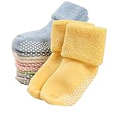 VWU 6 Pairs Baby Anti-slip Cuff Socks Thick Cotton Socks