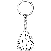 MOEXUKO Halloween Decorations Ghost Keychain Boo Basket Stuffers for Women Men Halloween Gifts for Adults Spooky Basket Stuffers for Women Horror Gifts Boo Baskets Ideas Keyring