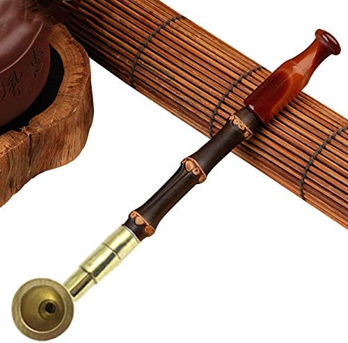 BCXBCX Tobacco Bag Pot - Long Pole Pipe - Dry Tobacco Bag - Vintage Bamboo Pipe - Filter Smoke Pot - Handmade Bamboo Tobacco Rod - Smoking