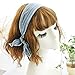 4Pcs Hair Scarves & Hair Scrunchies, Fashion Cotton Hair Ribbon Bow Scrunchies with Solid Colors, Soft Hair Scarf, Bunny Ear Scrunchies, Satin Scarf Hair Ties Bowknot Ponytail Holder for Women Girls