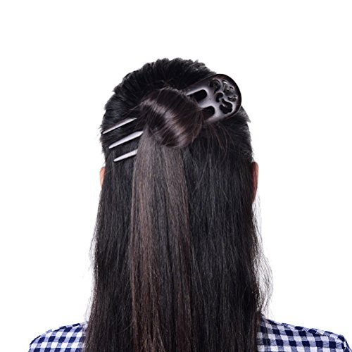 1 Pcs Handmade Carved Wood 3-Prong Hair Fork Vintage Style Hair Stick Wooden Hairpin by Team-Management