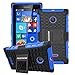PASONOMI Lumia 435 Case, Heavy Duty Hybrid Armor Case Cover with Soft Inner Skin and Kickstand for Microsoft Nokia Lumia 435 (Armor Series Blue)