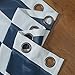 Turquoize Room Darkening Thermal Insulated Blackout Curtains 84 inches Length Grommet Window Panels for Living Room/Bedroom, Striped Navy/White, Set of 2 Panels