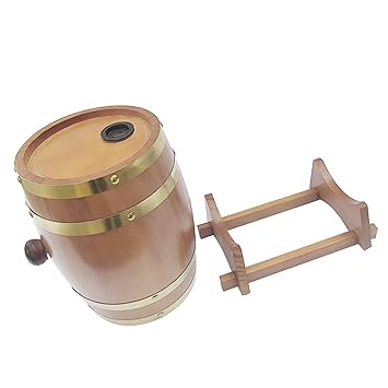 LOVIVER 1.5L Bauholz Hölzernes Wein Bier Whisky Rum Brauen Port Fässer, Die 4 - Eiche, 158x 238mm