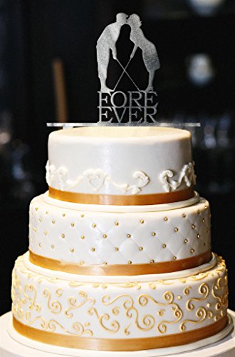 Fore Ever Golf Wedding Cake Topper, Glitter Wedding Cake Topper, Golf Cake Topper, Gold Glitter Wedding Cake Topper, Wedding Decor (11