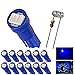 12pcs T5 74 Wedge 3-SMD LED Lights Instrument Panel Indicator Bulb Gauge Cluster Lamps Blue