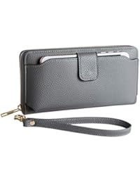Wristlet Wallet Purses Women Cellphone Pocket Clutch (GREY)