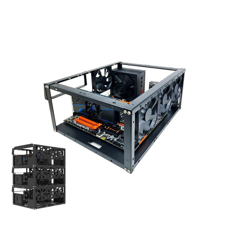 Photo 1 of DIY Computer Case PC Frame Desktop Chassis Stackable Rack Stand Open Air Testbench Fits ATX MacroATX E-ATX X79 X99 Motherboard (Stackable)