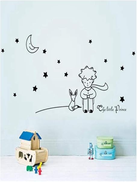 Transer Etoiles La Lune Petit Prince Mur Autocollant Maison Decoration De Stickers Muraux Pour Garcon Noir Amazon Fr Cuisine Maison