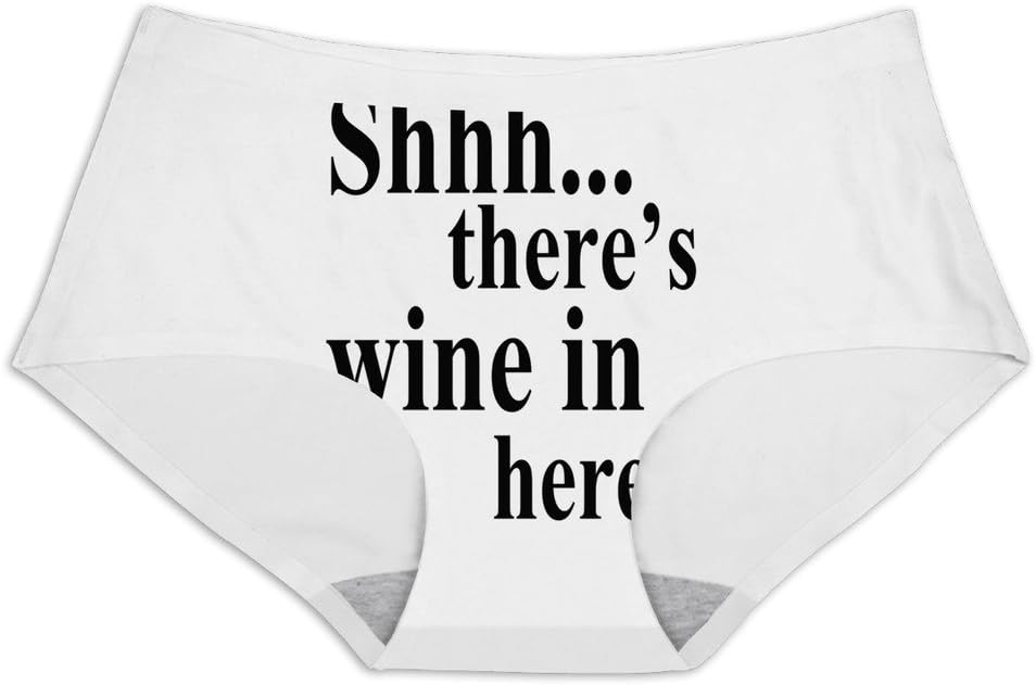 ELIUMS Women's There Is Wine Silk Underwear Panties Briefs White