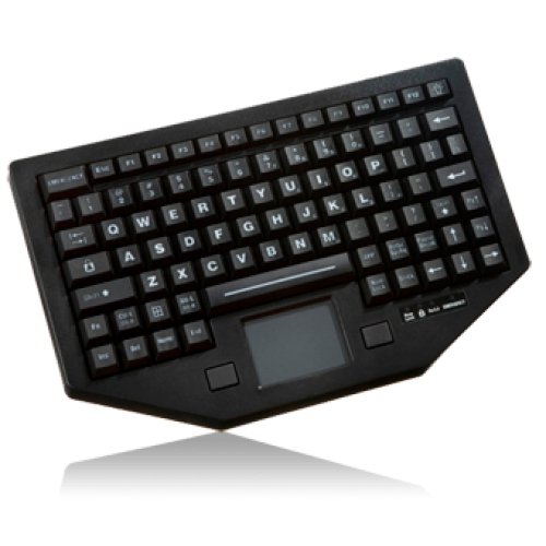 iKey NEMA 4X (IP67) Keyboard with Mount Holes, Backlit, Emergency Key, Plastic keys, 12 Function Keys, Integrated Touchpad, USB Cable, Black Color
