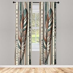 Ambesonne Bohemian Window Curtains Pack of 2, Bold