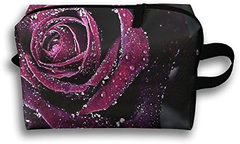 Purple Red Rose Cartoon Make-up Bags Multifunction Premium Travel Case Brush Organizer