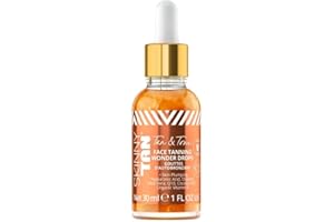 Skinny Tan Tan and Tone Self Tanning Drops for Your Face - Gradual Tan Drops Serum with Hyaluronic Acid - Transforms Skincare into Gradual Tanner - Helps Even Skin Tone and Enhance Complexion - 1 oz