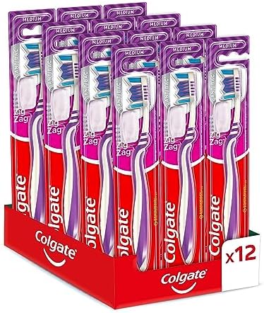 Different Colgate Colgate Medium Zig Zag Toothbrush, Bristles with Different Angulations ...