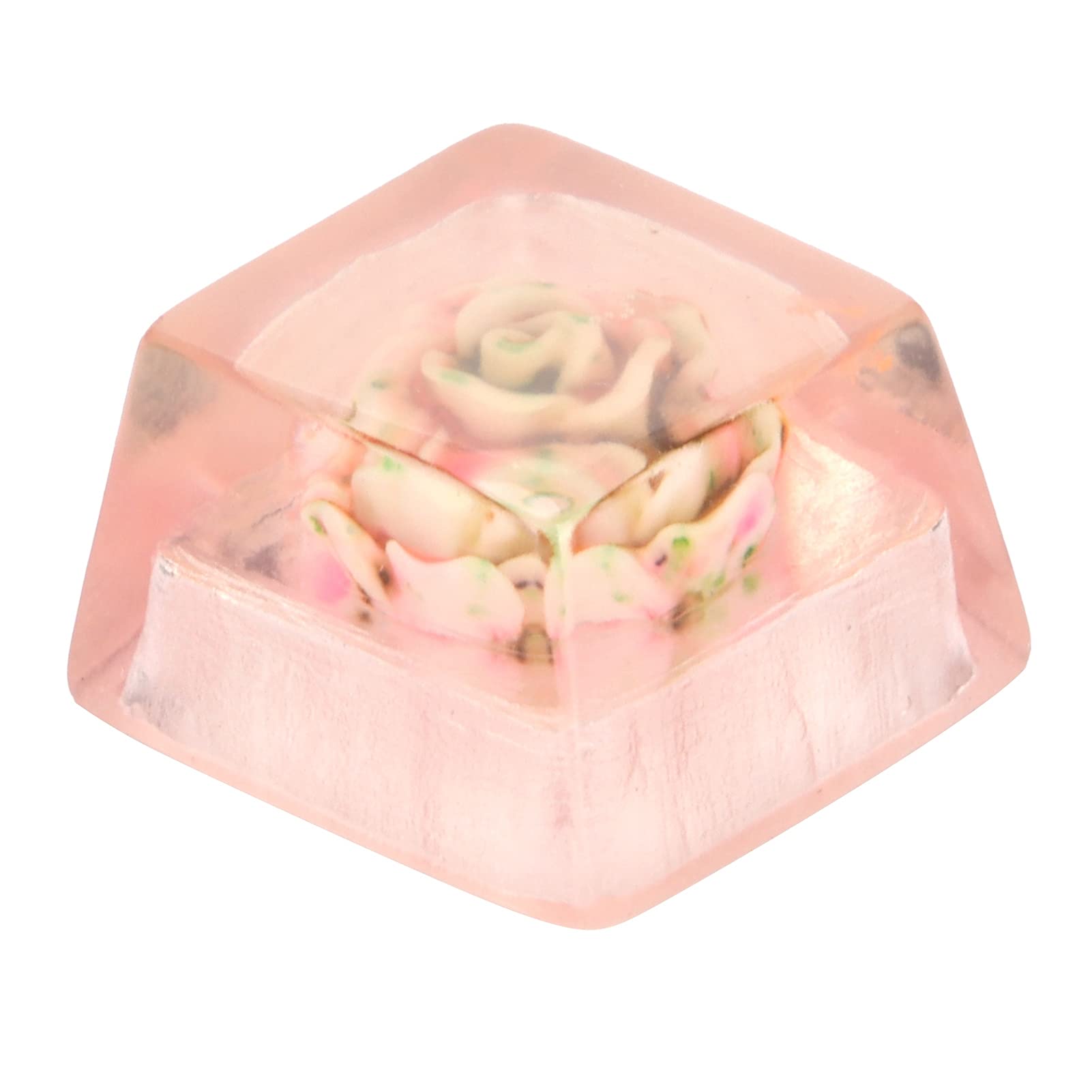 Yoidesu Resin Keycap, Artisan Keycap Hand‑Made Corrosion‑Resistant Universal Mechanical Keyboard Accessories(Pink Rose) — image 1