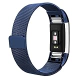 AK Fitbit Charge 2 Bands, Adjustable Milanese Stainless Steel Metal Band Strap with Magnetic Closure Clasp for Fit bit Charge 2 HR Fitness Tracker