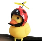 Duck Bike Bell, Rubber Bike Horn, Cute Yellow Duck Bicycle Decorations, Squeeze Duck Bicycle Horns with Propeller Helmet