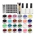 Glitter Tattoo Kit,DANCINGNAIL Temporary Glitter Tattoo Make Up Body Glitter Body Art Design For kids Teenager Adult,with 24 Colors of Glitters,108 Sheet Uniquely Themed Tattoo Stencil