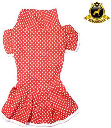 Stepevoli Polkadot Picnic Dress for Dogs - Comes in RED Colour and N5 | G8 Sizes