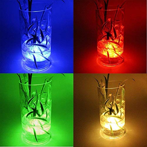 Submersible LED Lights Remote Control Underwater Battery Operated Light,10-LED Waterpoof MultiColor Lights for Wedding, Valentine's Day, Aquarium, Garden, Swimming Pool, Reusable Light 2Pack