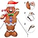 elecreate 5ft Christmas Blow Up Yard Inflatables Decorations Cute Lights Hanging Lawn Holiday Outdoor Gingerbread Christmas Decoration Airblown Life Size Animated Waving Men Gingerbread Man Décor