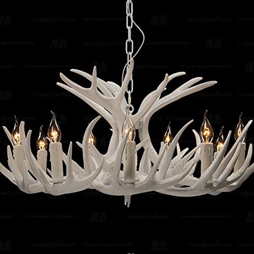 Siminda White Antler Chandelier Diningroom Droplight Ceiling Fixture Pendant Lamp Light 9 Heads