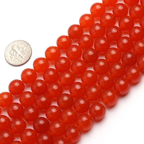 10mm Round Gemstone Orange Jade Beads Strand 15 InchJewelry Making Beads
