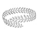 MANZHEN Fashion Gold Tone Swirl Leaf Upper Arm Bracelet Armlet Cuff Bangle Armband Adjustable(Silver)