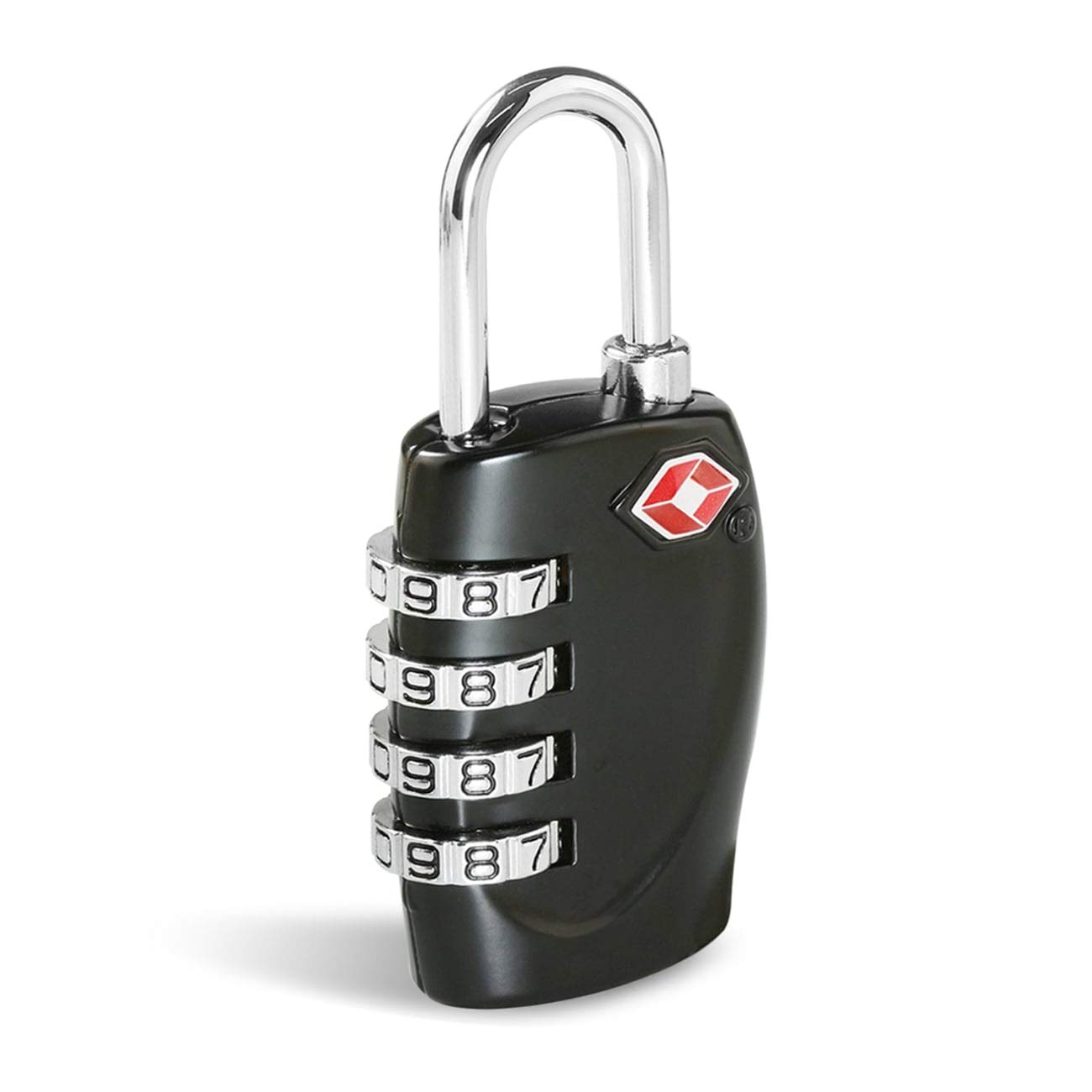 CFMOUR TSA Suitcase Locks - 1, 2, 3, 4, 5, 6 Pack 4-Dial Security Travel Combination Padlock for Suitcases Luggage Case Bag Code Lock - Black (Pack of 1)