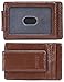 kinzd Money Clip, Front Pocket Wallet, Genuine Leather RFID Blocking Strong Magnet Minimalist Thin Wallet For Mens Brown Clip Wallet Credit Card Holder